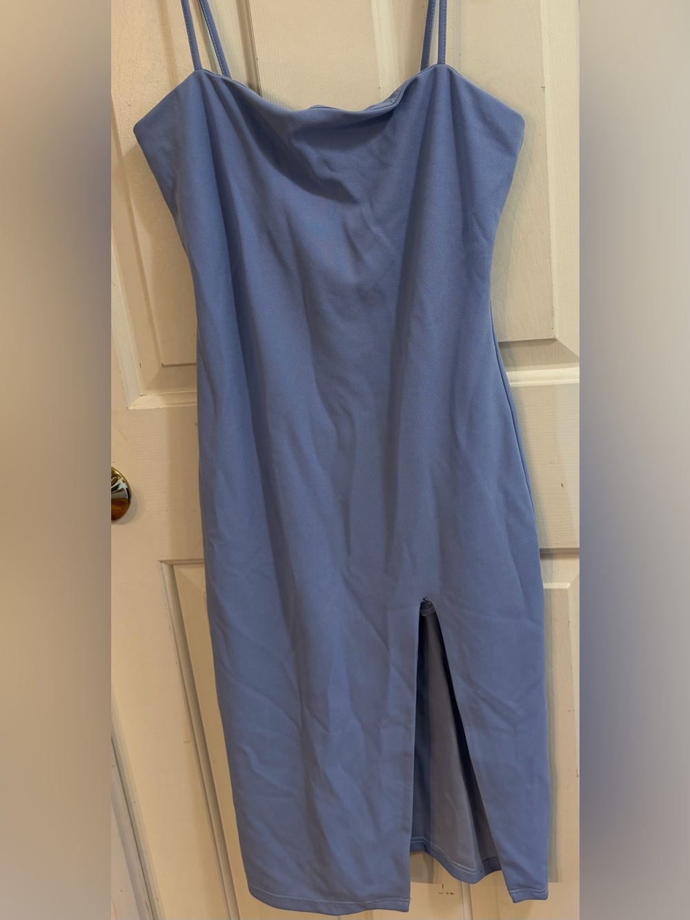 Olivaceous Blue Slip Midi Dress | Formal Wedding Guest Summer Evening Wear | M